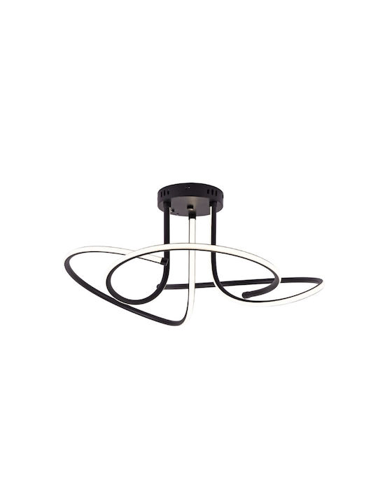 Inlight Φωτιστικό οροφής LED 56W 3CCT Με Εναλλαγή Χρώματος Μαύρο 60x37 Εκ. 6096-Black