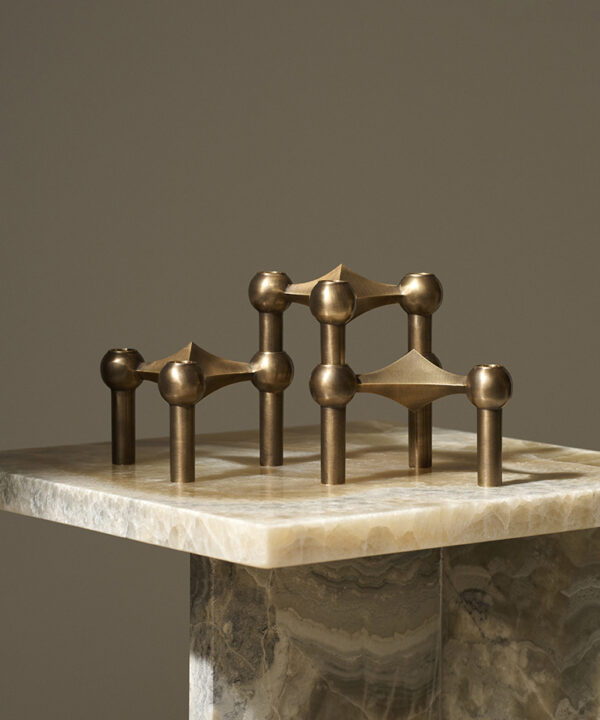 Candle holder 3-pack bronzed brass