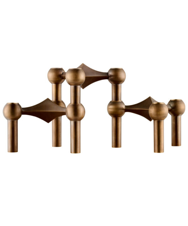 Candle holder 3-pack bronzed brass - Image 2