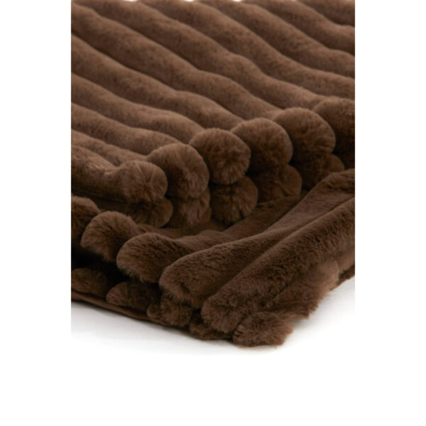 Throw 170x130 cm VAJEN dark brown - Image 2