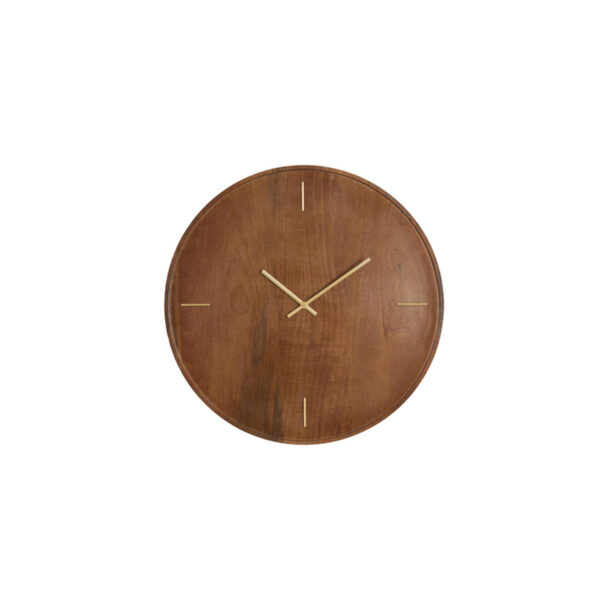 Clock Ø56 cm VETI mango wood brown+gold