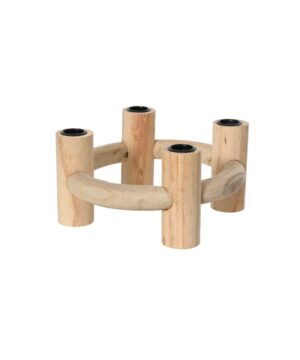 Κηροπήγιο ξύλινο σε φυσικό χρώμα