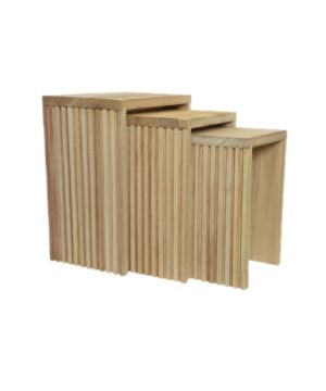 Ξύλινο βοηθητικό τραπέζι σετ 3 τεμ natural