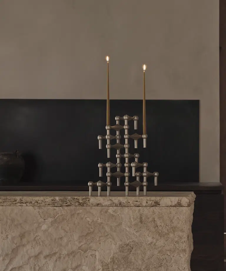 Stoff nagel candle holder brushed chrome - Image 3