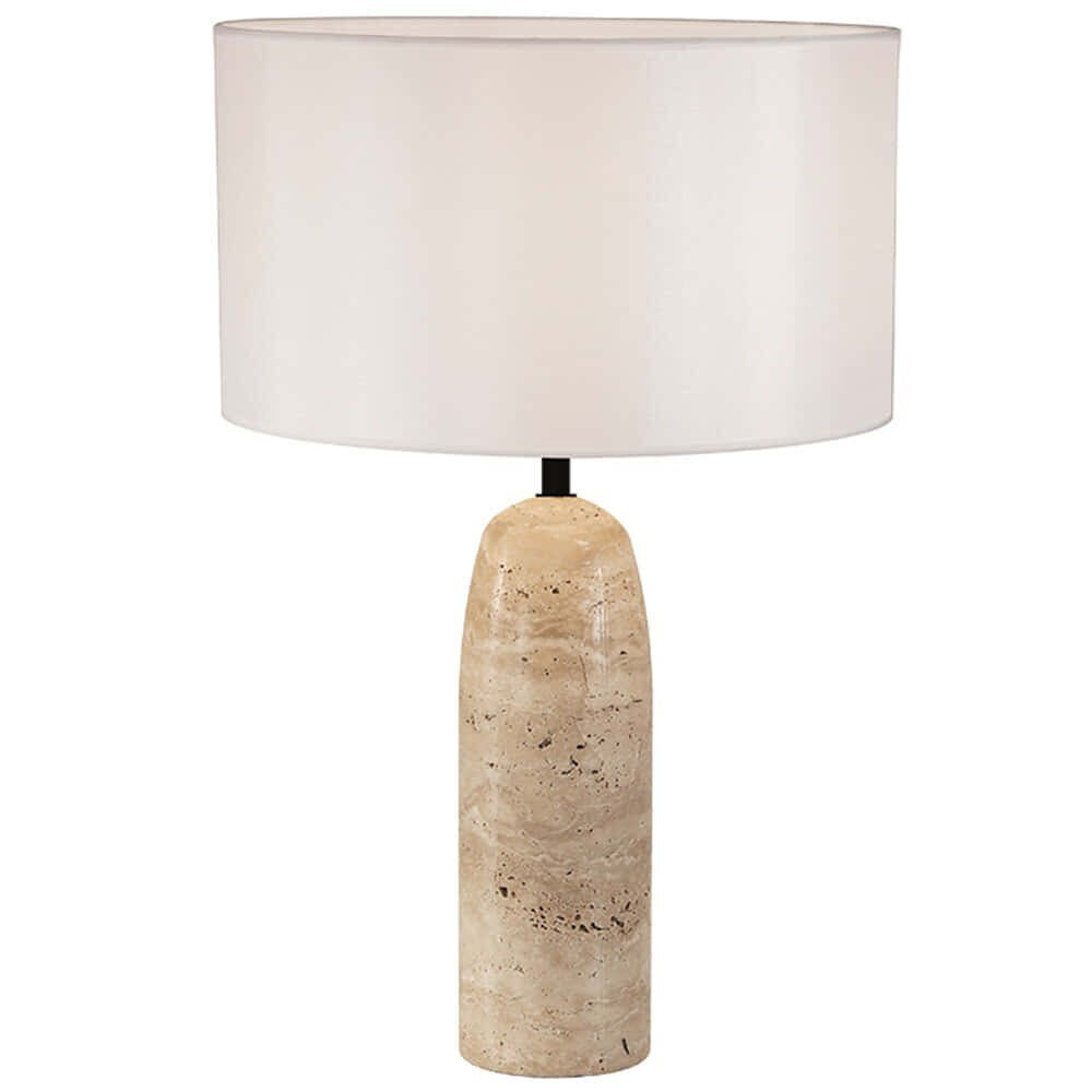 TABLE LIGHT 1XE27 MAX 40W NATURAL STONE WHITE SHADE