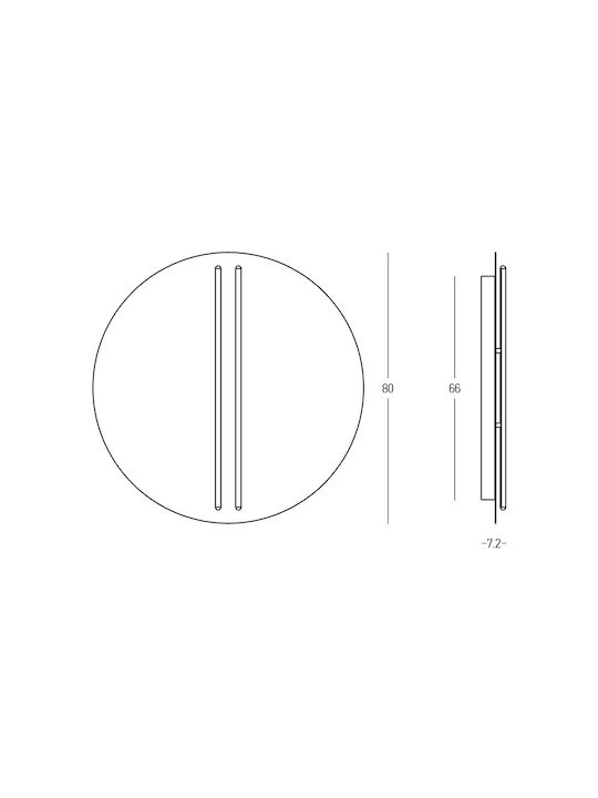 Zambelis Lights Επιτοίχιο Φωτιστικό Led Αλουμινίου Γκρι Ø40 13W 3000K 2573 - Dimmable - Image 2