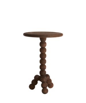 Side table Ø35x54 cm VEGLIO wood matt dark brown