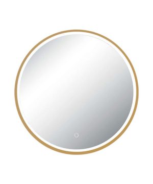 Καθρέπτης Τοίχου Με Φως Led 25389 Φ60cm Touch Dim Gold Αλουμίνιο