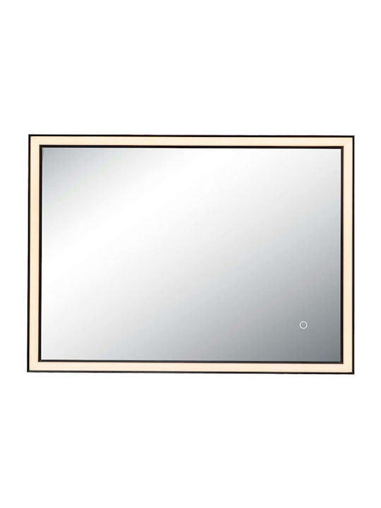 Καθρέπτης Τοίχου Με Φως Led 25392 80x60cm Touch Dim Black Αλουμίνιο