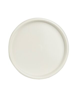 Πιατέλα μεταλλική στρογγυλή σε λευκό χρώμα