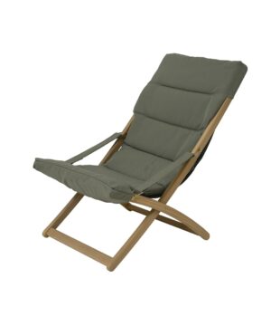 Lounge chair acacia εξωτερικού χώρου στο χρώμα της ελιάς